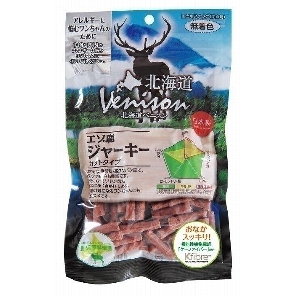 他サイト： アスク 北海道 ベニスン 鹿ジャーキー カット 150g 犬用おやつ 【北海道・沖縄・離島配送不可】の商品画像