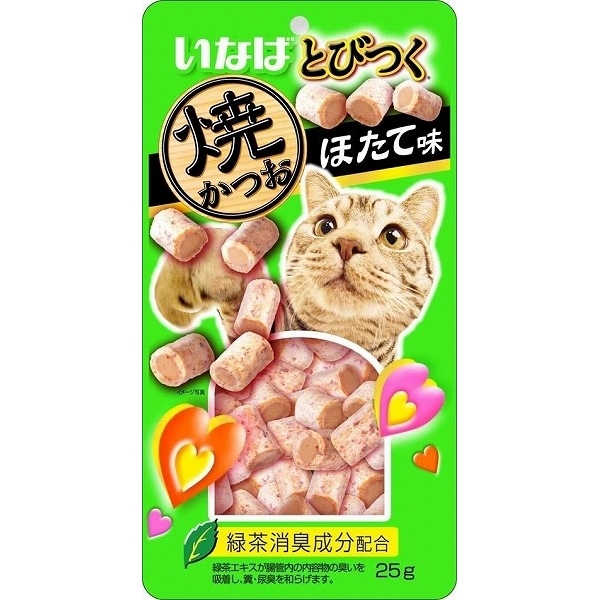 他サイト： (まとめ買い)いなば とびつく 焼かつお ほたて味 25g QSC-216 猫用 〔×24〕 【北海道・沖縄・離島配送不可】の商品画像