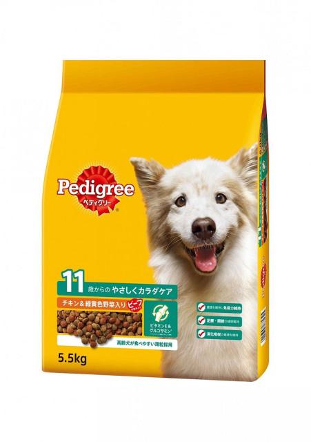 他サイト： ペディグリー PDN25 シニア犬用 11歳から ヘルシーチキン&緑黄色野菜入り 5.5kg・ドライ ドッグフード 【北海道・沖の商品画像
