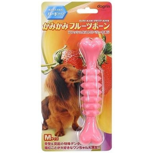 他サイト： スーパーキャット かみかみフルーツボーン ストロベリー ハードタイプ M DM-445 【北海道・沖縄・離島配送不可】の商品画像
