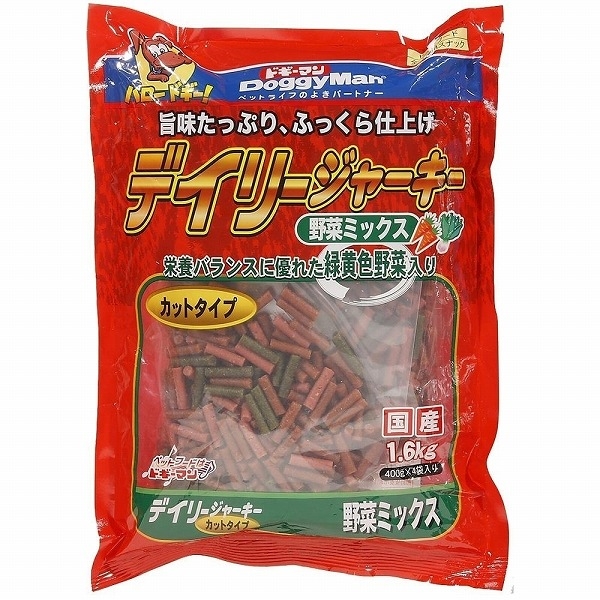 他サイト： ドギーマン デイリージャーキー野菜ミックスカットタイプ 1.6kg 犬用 【北海道・沖縄・離島配送不可】の商品画像