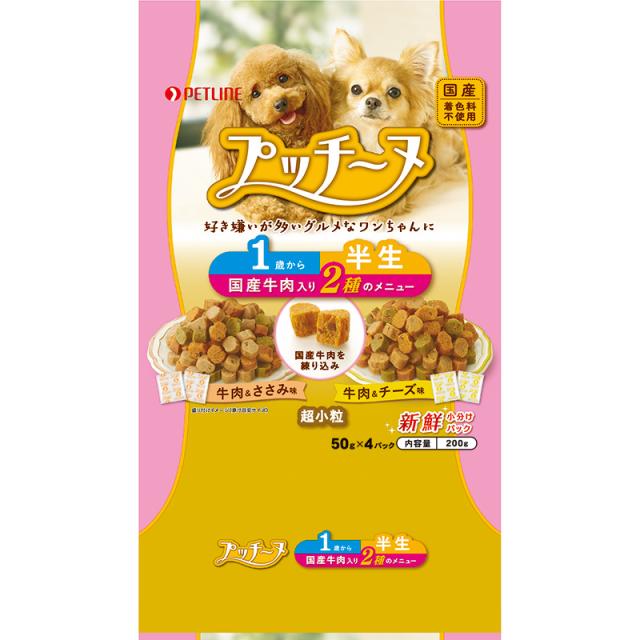 他サイト： (まとめ買い)ペットライン いぬのしあわせ プッチーヌ 1歳〜6歳までの成犬用牛肉入り(セミモイストタイプ) 200g 犬用フーの商品画像
