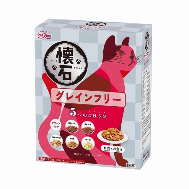 他サイト： ペットライン 懐石 5つのごほうび グレインフリー 180g 猫用フード 【北海道・沖縄・離島配送不可】の商品画像