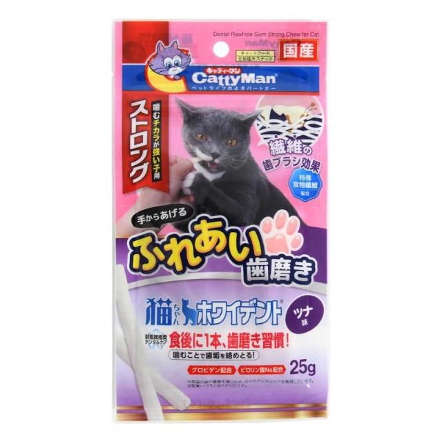 他サイト： キャティーマン 猫ちゃんホワイデント ストロング ツナ味 25g 猫用おやつ 【北海道・沖縄・離島配送不可】の商品画像