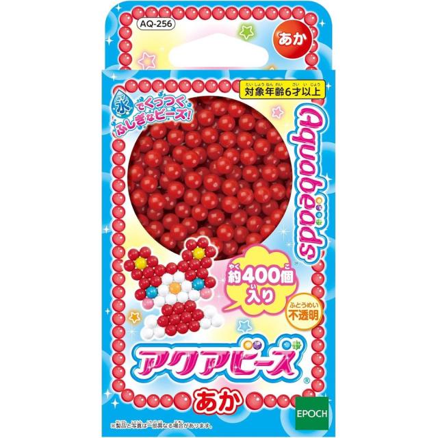 他サイト： エポック社 アクアビーズ 単色ビーズ あか AQ-256 STマーク認証 6歳以上 おもちゃ 水 水でくっつく メイキングトイ の商品画像