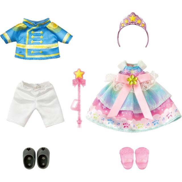 他サイト： 【メール便発送】パイロットコーポレーション ポケットメルちゃん きせかえセット(服のみ) にじいろドレス&タキシードセット 3歳の商品画像