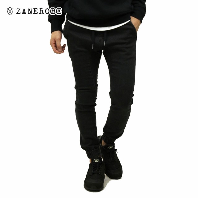 black denim jogger pants