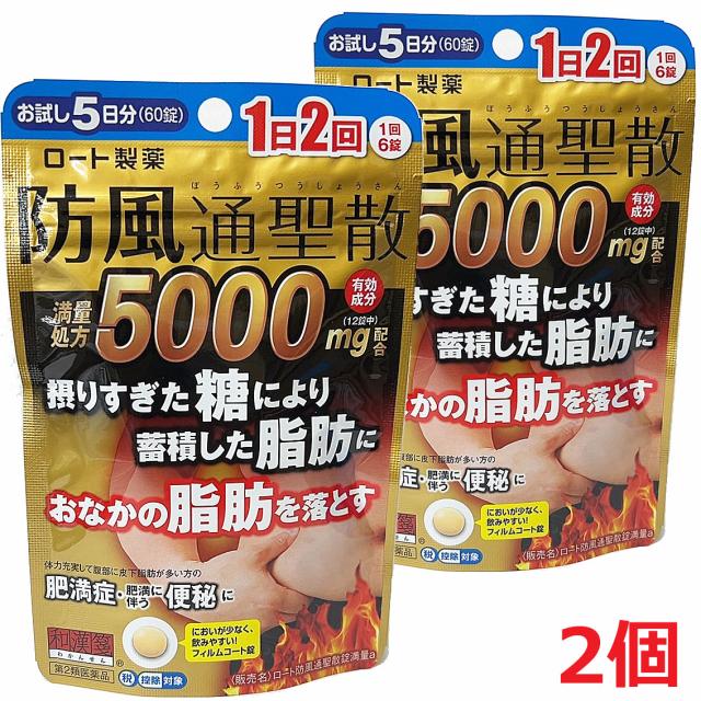 他サイト： 【2個】【第2類医薬品】【メール便発送・送料無料】ロート防風通聖散錠満量a 60錠(5日分)×2個の商品画像