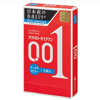 他サイト： 【メール便発送】オカモトコンドーム001 たっぷりゼリー(オカモトゼロワン)3個入りの商品画像