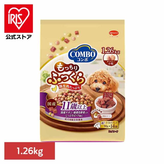 他サイト： ドッグフード シニア コンボ COMBO ドッグ もっちりふっくら 11歳以上 チキン 緑黄色野菜入り しっとりビーフ添え 半生の商品画像