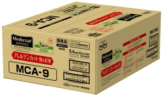 他サイト： ペットライン メディコート アドバンス アレルゲンカット 魚&お米 1歳から 低脂肪 5.4kg MCA−9の商品画像