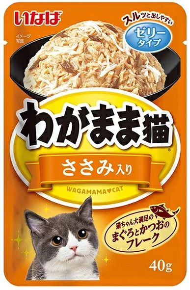 他サイト： ボール売り【いなばペット】わがまま猫パウチ ささみ入り 40gx12個(ボール販売) TCR-23の商品画像
