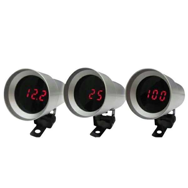 デジタルメーター F36 電圧計 油温計 油圧計 アルミ削り出しボディ 汎用 追加メーター 車 シンプル コンパクト シルバー ブラック レッの通販はau Pay マーケット レビューを書いてp5 クロスリンク