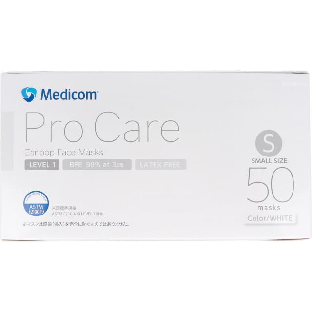 他サイト： プロケア イヤーループマスク Sサイズ ホワイト 50枚入の商品画像