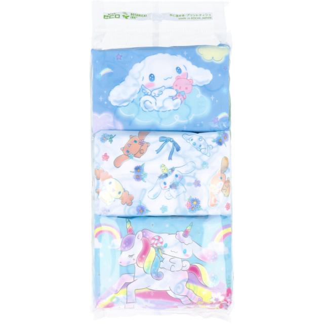 他サイト： シナモロール 水に流せるプリントティシュ 16枚(8組)×6個入の商品画像