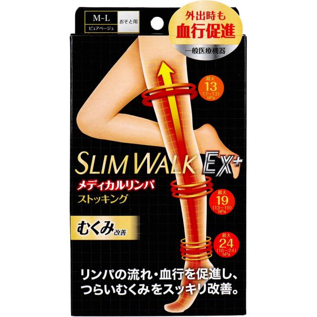 他サイト： スリムウォーク メディカルリンパストッキング ピュアベージュ M-Lサイズの商品画像