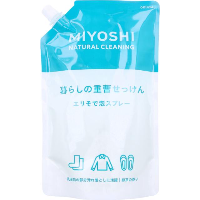 他サイト： 暮らしの重曹せっけん エリそで泡スプレー 詰替用 600mLの商品画像