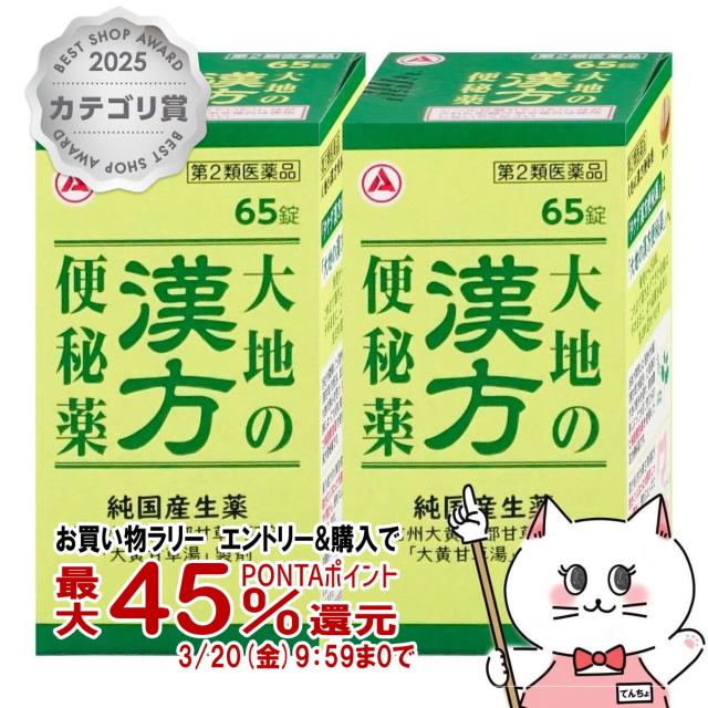 他サイト： 【受賞記念 最大550円オフクーポン】【第2類医薬品】[セット]大地の漢方便秘薬 65錠×2個[アリナミン製薬][便秘薬][送料の商品画像