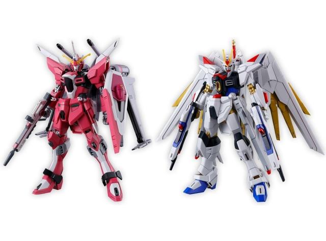 他サイト： 【新品】1週間以内発送 2体セット! HG マイティーストライクフリーダムガンダム + HG インフィニットジャスティスガンダムの商品画像