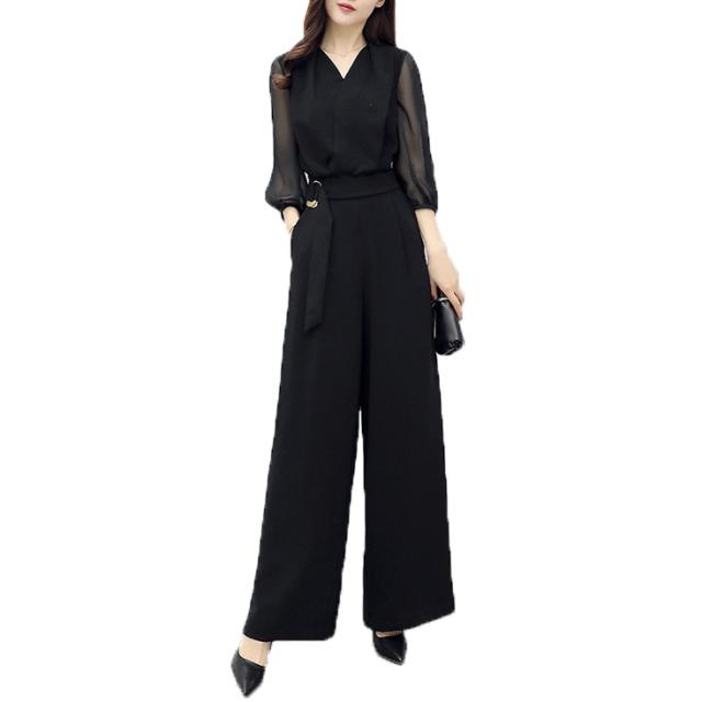 オールインワン S 3xl 結婚式 一部即納 パンツドレス 他予約 大きいサイズ 袖あり ドレス パンツ 七分袖 Vネック シースルー 透け感 シフの 通販はau Pay マーケット アニバーサリースタイル