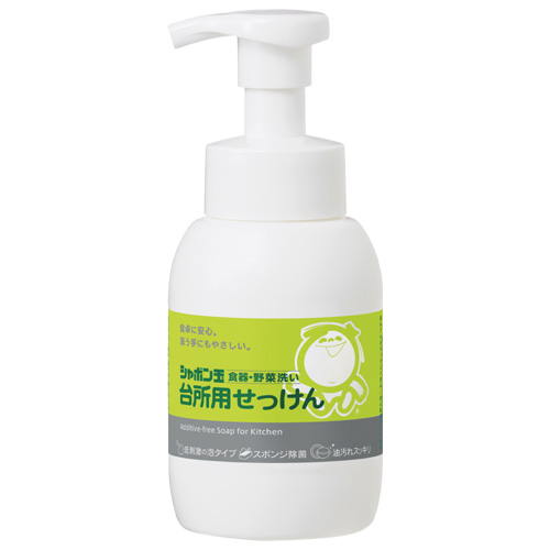 他サイト： シャボン玉石けん 台所用せっけん 泡タイプ 本体  300ml 無添加 食器洗い 野菜洗い 台所洗剤 食器用洗剤 低刺激 スポンの商品画像
