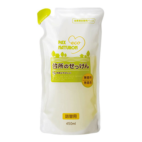 他サイト： パックスナチュロン(PAX NATURON) 台所のせっけん 詰替用 450ml 太陽油脂 [無香料 無着色 植物油 液体石けんの商品画像