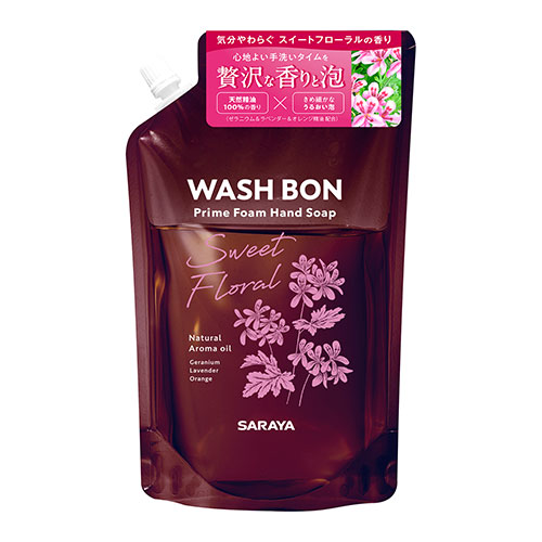 他サイト： ウォシュボン(WASHBON) ハンドソープ プライムフォーム スイートフローラルの香り 詰替用 500ml サラヤ(SARAYの商品画像