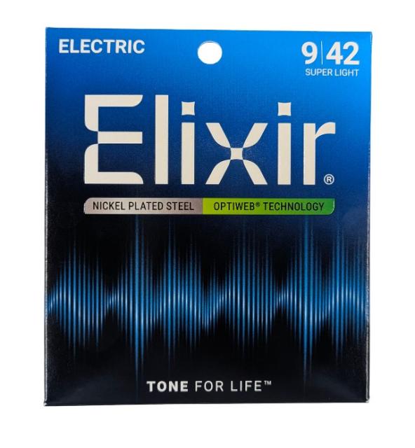 他サイト： Elixir エリクサー エレキギター弦 OPTIWEB Super Light .009-.042 #19002[定形外郵便、の商品画像