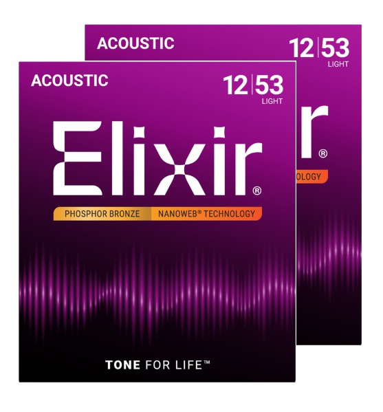 他サイト： Elixir/エリクサー アコースティックギター弦 #16052 2個セット NANOWEB Light .012-.053[定の商品画像