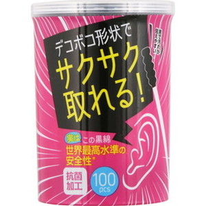 他サイト： ライフ サクサク取れる黒綿棒 100本入[配送区分:A2]の商品画像
