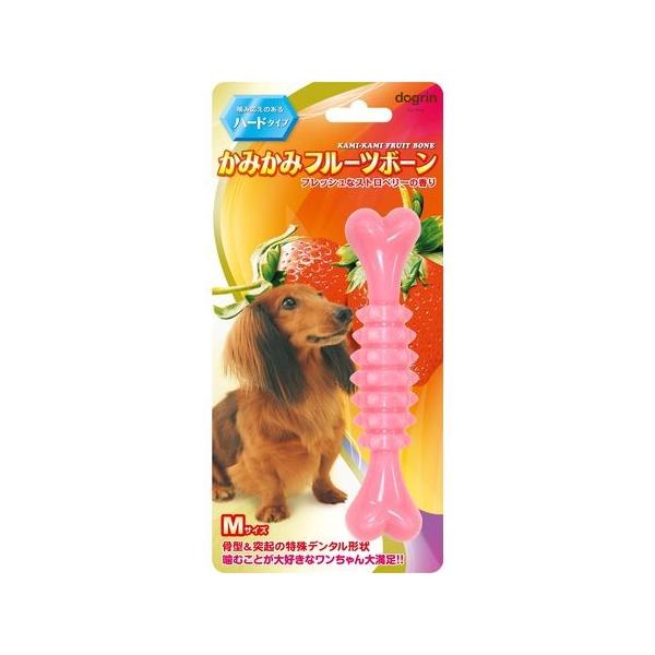 他サイト： スーパーキャット  4973640415359 かみかみフルーツボーン ストロベリー M ハードタイプ DM−445の商品画像