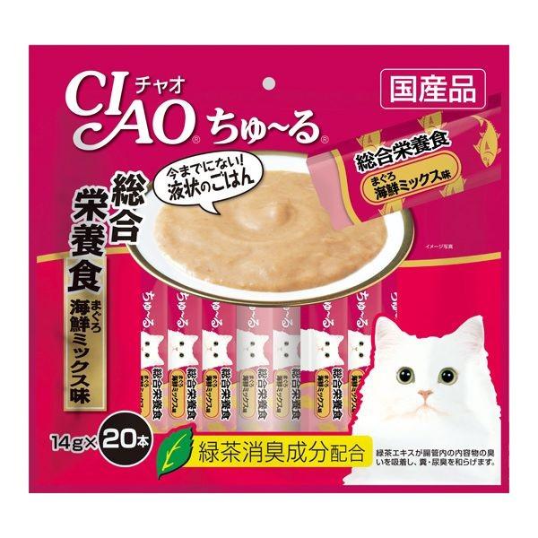 他サイト： いなばペットフード  4901133626005 CIAO ちゅ〜る 総合栄養食 まぐろ 海鮮ミックス味 14g×20本入り Sの商品画像