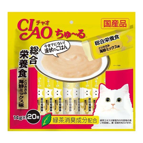 他サイト： いなばペットフード  4901133626012 CIAO ちゅ〜る 総合栄養食 とりささみ 海鮮ミックス味 14g×20本入りの商品画像