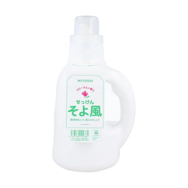 他サイト： 4537130102381 そよ風 液体せっけん ボトル 1.1L【キャンセル不可】 ミヨシ石鹸 1100mlの商品画像