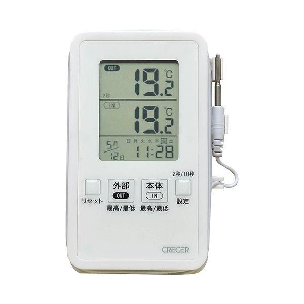 他サイト： 4955286809013 CRECER デジタルIN−OUT温度計 AP−09Wボウテキガタ 防滴型 クレセル デジタル温度計の商品画像