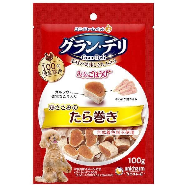 他サイト： ユニ・チャーム 4520699608722 グラン・デリ きょうのごほうび 鶏ささみのたら巻き 100gの商品画像