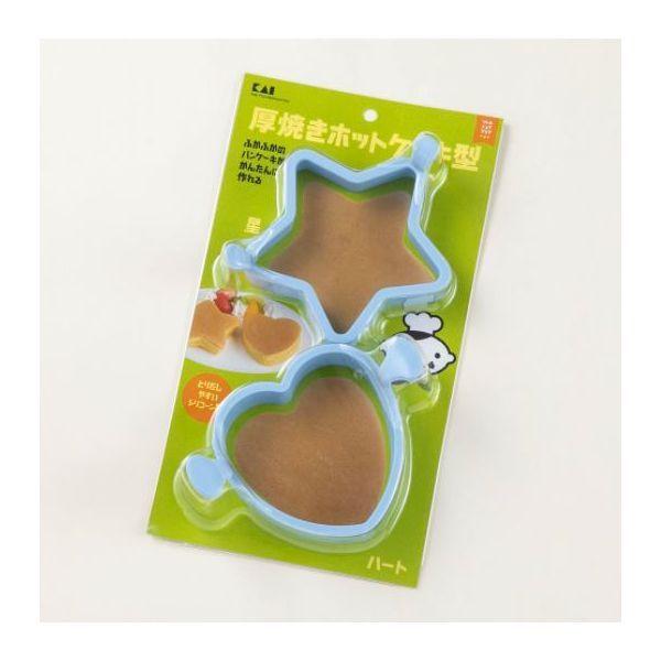 他サイト： 直送 代引不可・他メーカー同梱不可 貝印 4901601176056 厚焼きホットケーキ型 星・ハート 000DL7217の商品画像