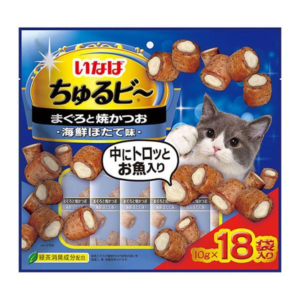 他サイト： いなばペットフード 4901133626418 QSC−286 いなば ちゅるビ〜 まぐろと焼かつおほたて味 10g×18袋の商品画像