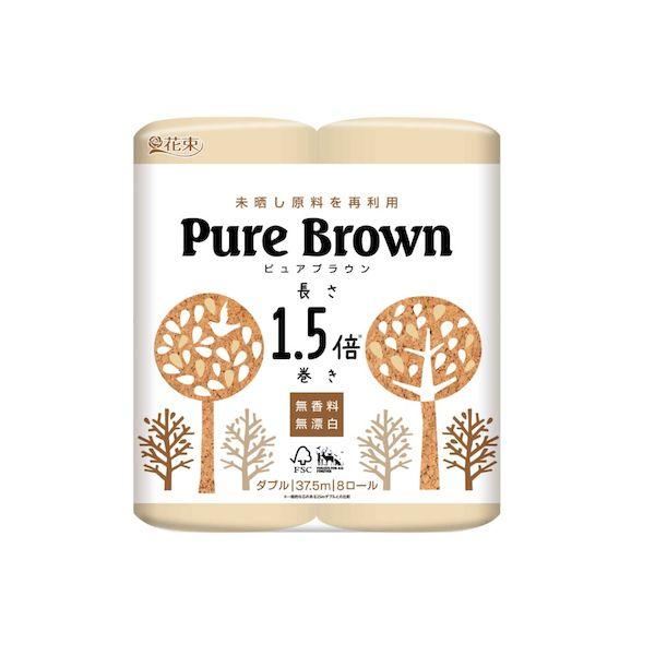 他サイト： 【同梱不可】【お一人さま1点限り】丸富製紙 4902727012402 ピュアブラウン1.5倍巻きダブル37.5m 8ロールx8の商品画像