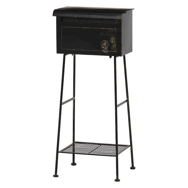 他サイト： 【個数:1個】不二貿易 4953980355003 直送 代引不可 ガーデンポスト オブジェ ローズ ブラック 横型の商品画像