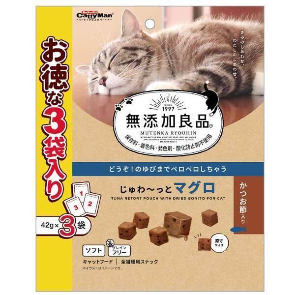 他サイト： ドギーマン 4976555827774 無添加良品 じゅわ〜っとマグロ かつお節入り 42g×3袋 4976555827774の商品画像