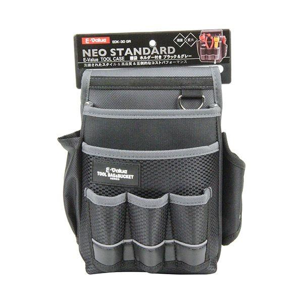 他サイト： 4977292148948 腰袋 ホルダー付き グレー EDK-3D GR E-Value 藤原産業 E-Value腰袋 道具袋の商品画像