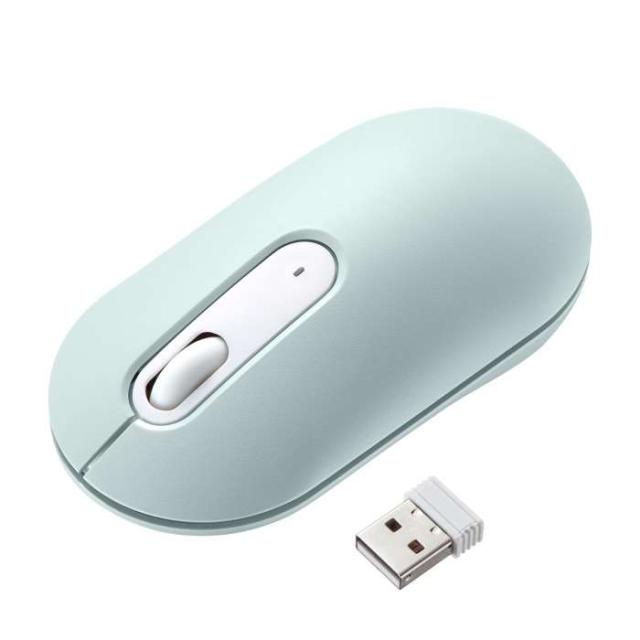 他サイト： 即納 代引不可 静音ワイヤレスマウス グリーン ワイヤレス マウス 薄型設計 ブルーLEDセンサー 3ボタン サンワサプライ Mの商品画像