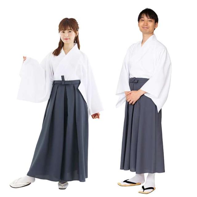 他サイト： カラー袴 はかま ダークグレー 和風コスプレ 仮装 変装 衣装 ハカマ 和 カラー豊富 巫女 神主 時代劇 コスプレ コスチューの商品画像