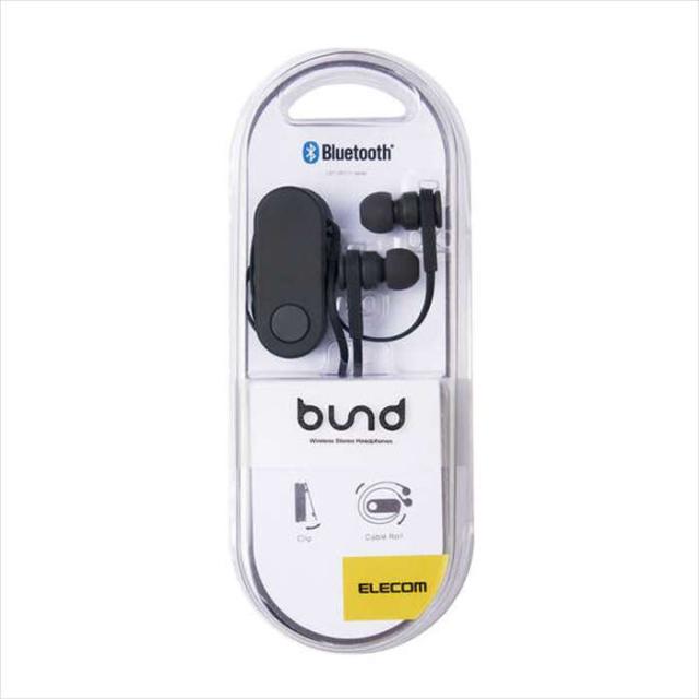 他サイト： 即納 代引不可 ワイヤレスイヤホン Bluetooth 巻取り式 ケーブル長0.4m リモコンマイク クリップ コンパクト スモの商品画像