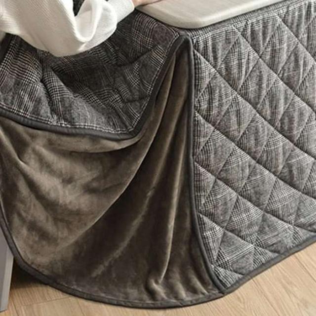 他サイト： 代引不可 こたつ布団 こたつ台 座椅子 省スペース パーソナル チェック柄 3点セット グレー ナチュラル 約184×204cmの商品画像