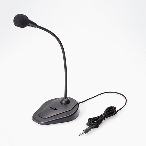 他サイト： 即納 代引不可 スタンドマイク(ミュートボタン付き) エレコム HS-MC05BKの商品画像