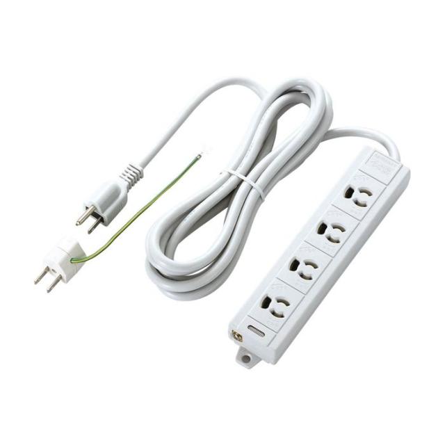 他サイト： 即納 代引不可 PCタップ 抜け止め防止機能を装備したマグネット付PCタップ 3m 3P式4個口 エレコム T-ECOH3430の商品画像