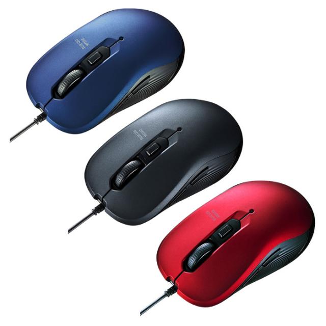 他サイト： 即納 代引不可 有線ブルーLEDマウス  多機能 シンプルデザイン 5ボタン サンワサプライ MA-BL114の商品画像