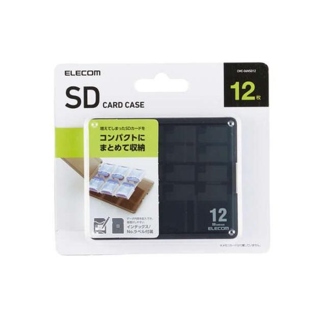 他サイト： 代引不可 SDカードケース SDカード メモリカード 12枚 収納 整理 ラベル付属 メディアケース コンパクト 便利 ブラックの商品画像